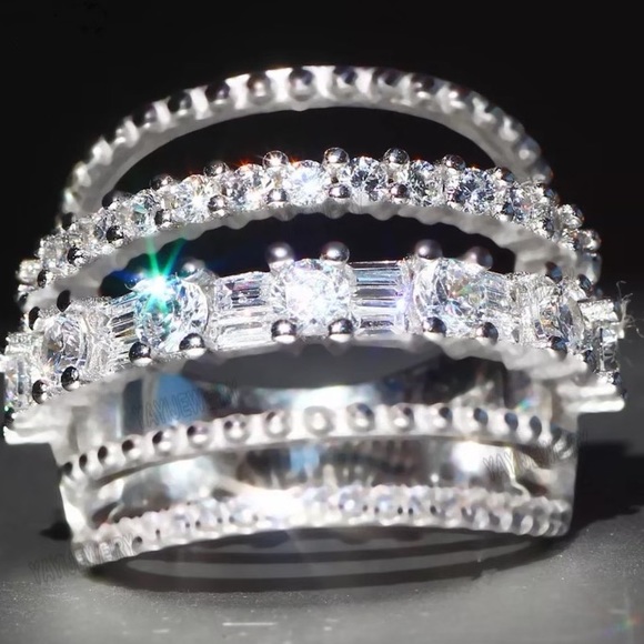 Sterling silver multilayered ring - Picture 1 of 4